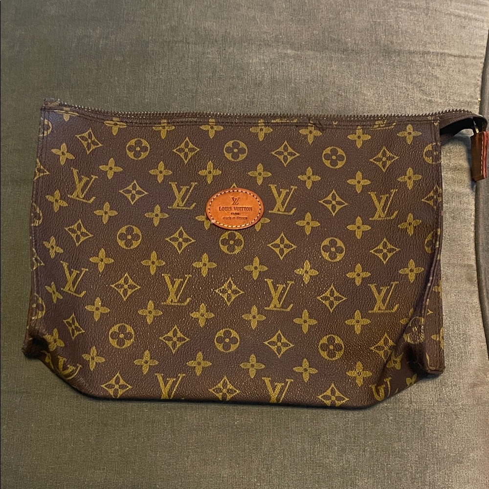 Louis Vuitton Monogram Toiletry Bag in Brown and Gold